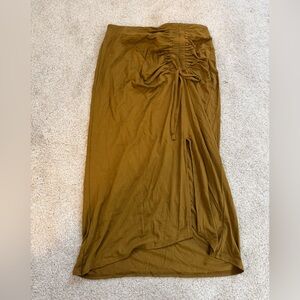 A NEW DAY Women’s Olive Drawstring Ruched Midi Skirt